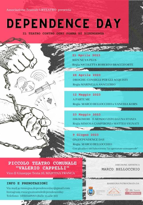 Martina Franca | Presentata la rassegna DEPENDENCE DAY – Il Teatro contro ogni forma di dipendenza