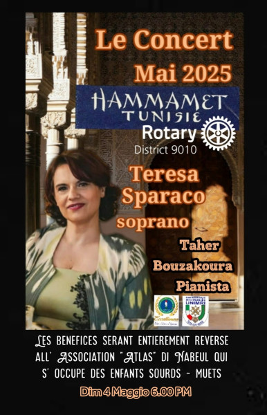 Teresa Sparaco in concerto ad Hammamet: musica e solidarietà