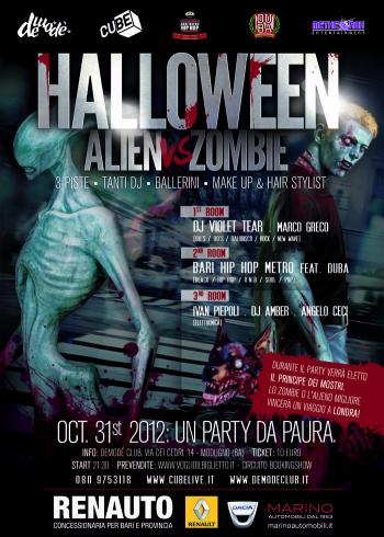 Halloween Party Alien Vs Zombie