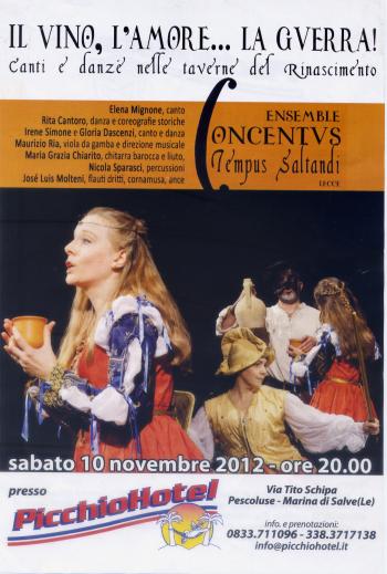 Il vino, l'amore...la guerra!  Canti e danze nelle taverne del Rinascimento
