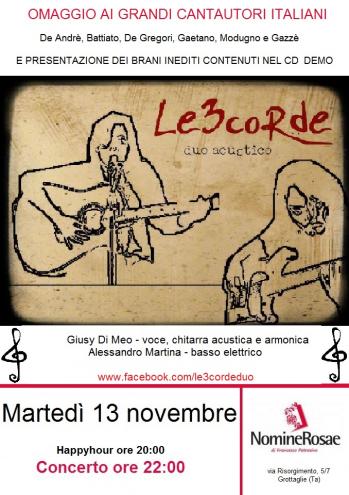 Le3corde - omaggio ai grandi cantautori italiani