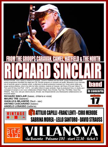 Vintage Night: Richard Sinclair Band in concerto (Caravan - Hatfield & The North - Camel) + dj set con  Attilio Capilli, Franz Lenti, Ciro Merode, Sabrina Morea, Lello Santoro e David Strauss