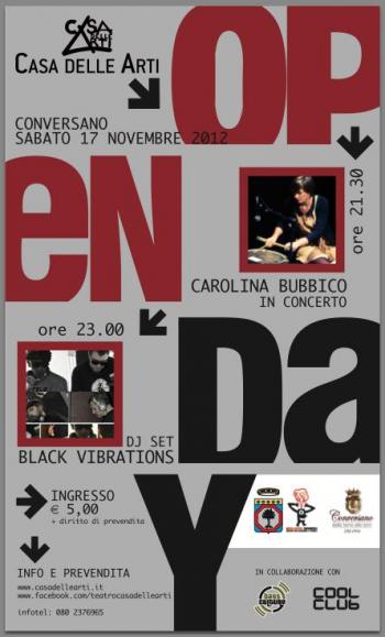 Open Day con Carolina Bubbico e DJ Set dei Black Vibrations