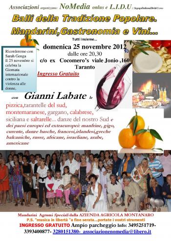 Mandarini e Vino Novello Gastronomia  Balli Popolari