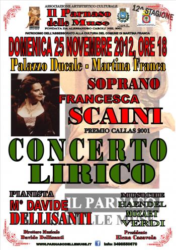 Concerto Lirico Del Soprano Francesca Scaini - Inaugurazione stagione concertistica Parnaso delle Muse
