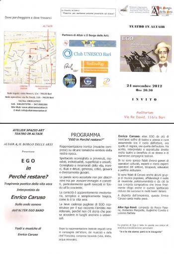 Teatro in Altair: Ego in Perche' Restare?