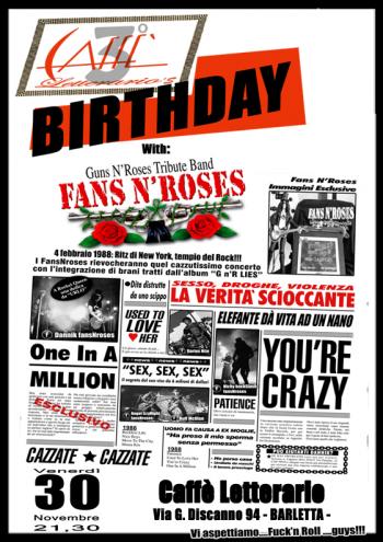 Buon Compleanno Caffè Letterario - Concerto Fans N' Roses