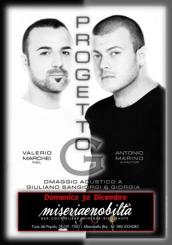 Progetto G - Omaggio a Giuliano Sangiorgi & Giorgia