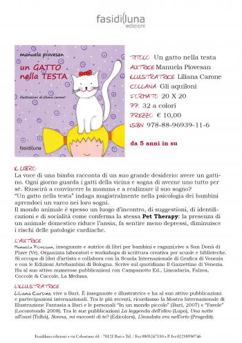 Un Gatto nella Testa: l’illustratrice Liliana Carone presenta il nuovo libro per bambini