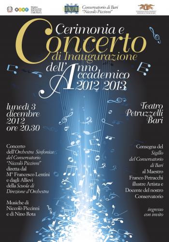 Concerto di Inaugurazione del Conservatorio di Musica Niccolò Piccinni di Bari, diretto dal M° Francesco Monopoli