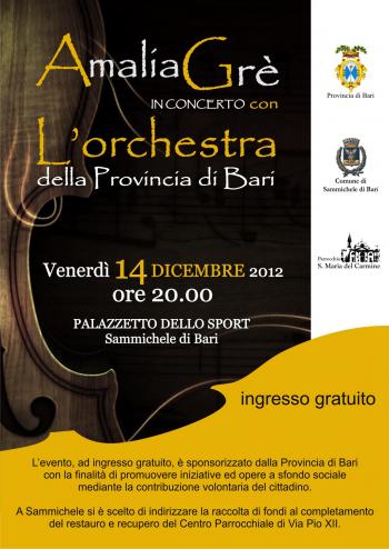 Amalia Grè in concerto con l'Orchestra della Provincia di Bari