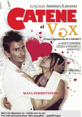 Cena & cabaret con l'Anonima GR al Vox