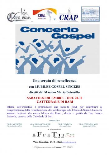 Una serata di beneficenza: Concerto Gospel con i Jubilee Gospel Singers 