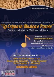 la Cripta in Musica e Parole: Versi e Melodie Dal Medioevo al Barocco