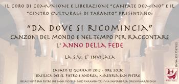 Da dove si ricomincia: un concerto del coro Cantate Domino per l’Anno della Fede
