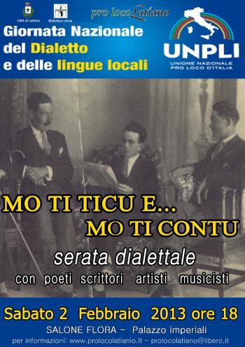 Giornata nazionale del dialetto "Mo ti dicu e..mo ti contu", serata dialettale