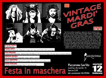 Vintage Mardì Gras - festa in maschera - dj set con Attilio Capilli, Franz Lenti, Ciro Merode, Sabrina Morea, Lello Santoro e David Strauss
