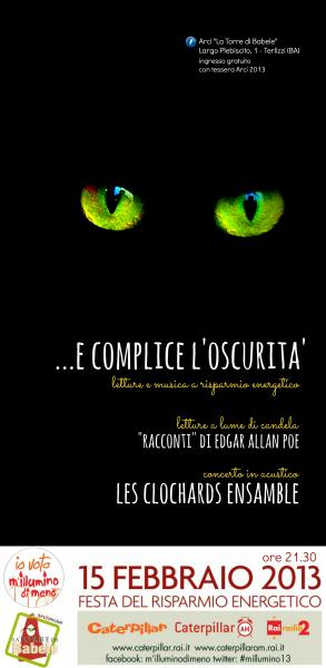 ...e complice l'oscurita': Letture e Musica a Risparmio Energetico