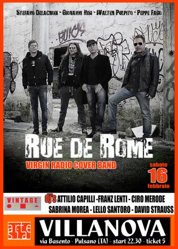 Vintage Night: Rue De Rome in concerto (Virgin Radio Cover Band) + Attilio Capilli, Franz Lenti, Ciro Merode, Sabrina Morea, Lello Santoro e David Strauss dj set