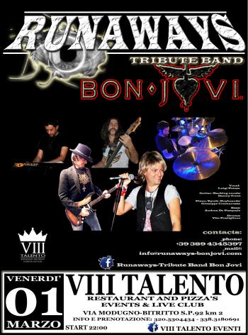 Runaways Bon Jovi Tribete band live al VIII Talento