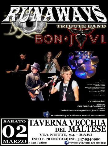 Runaways Bon Jovi Tribute band live alla Taverna Vecchia del Maltese