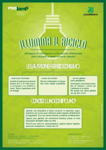 Legambiente e Ecolamp:"Illumina il riciclo" a Barletta