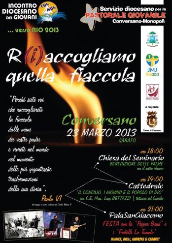 I Giovani e il Concilio, a Conversano L’incontro Diocesano  R(i)accogliamo Quella Fiaccola