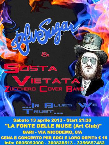 Cena con musica dal vivo Bluesugar & S.V. Cover band di Zucchero