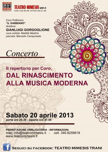 Il repertorio per Coro, dal rinascimento alla musica moderna