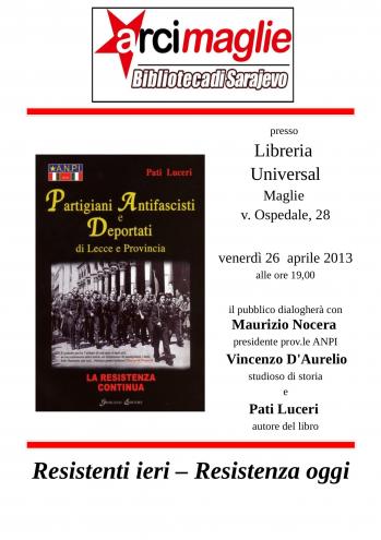 Presentazione del libro Partigiani e Deportati di Lecce e Provincia