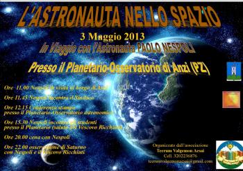 L’astronauta Paolo Nespoli ad Anzi