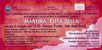 Martina, città bella - 250° Anniversario dell’inaugurazione della collegiata di San Martino. Bicentenario della morte di Domenico Carella