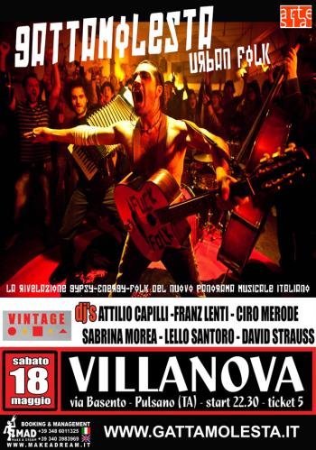 Gattamolesta in concerto (urban folk) + vintage dj set