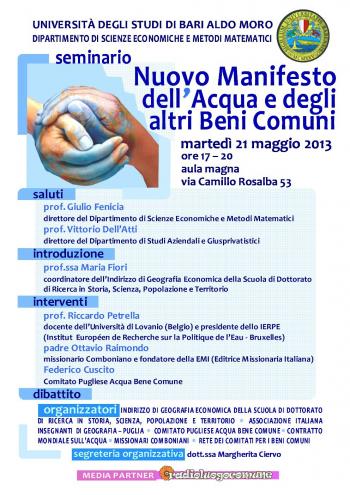 Nuovo Manifesto dell'Acqua e degli altri Beni Comuni