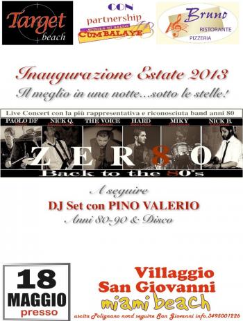 Inaugurazione Target Beach Zer80 live & dj Set Pino Valerio