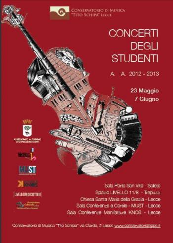 Concerti degli studenti del Conservatorio “Tito Schipa” di Lecce dal 23 Maggio al 7 Giugno