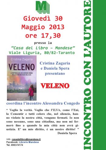 Presentazione libro Veleno di Cristina Zagaria