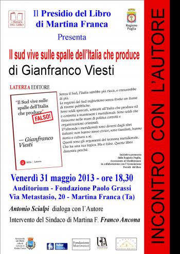 Gianfranco Viesti presenta Il Sud vive sulle spalle dell'Italia che produce. Falso