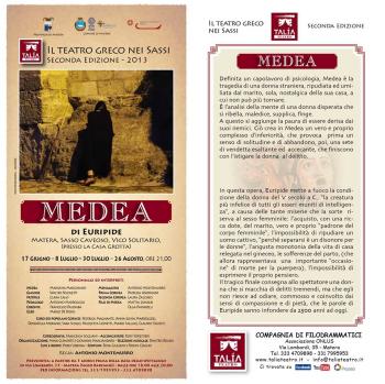 Il Teatro Greco Nei Sassi Seconda Edizione Medea di Euripide 