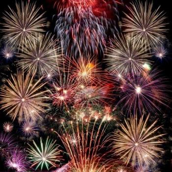 Cena con fuochi d'artificio