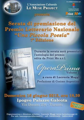 Cerimonia di premiazione Premio Letterario Nazionale "Una Piccola Poesia"