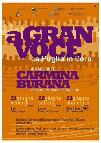 A Gran Voce, l'Orchestra Tito Schipa e il coro ArcoPU esegue i Carmina Burana
