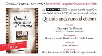 Giuseppe de Tomaso presenta Quando andavamo al cinema