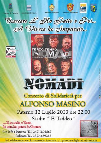 I Nomadi in concerto di solidarietà per Alfonso Masimo