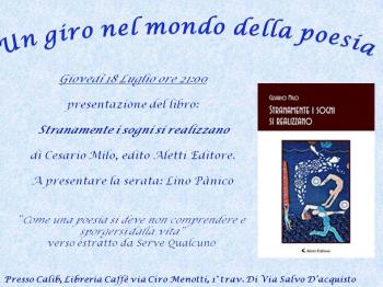 Un giro nel mondo della poesia con Cesario Milo