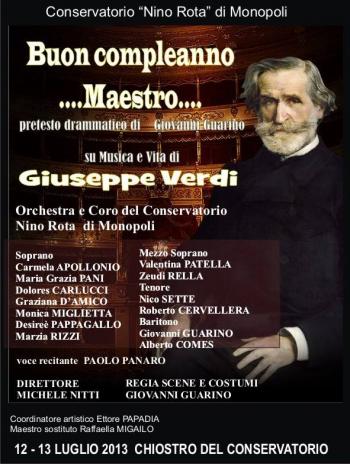  Buon Compleanno Maestro -  pretesto drammatico di Giovanni Guarino su musiche e vita di Giuseppe Verdi 