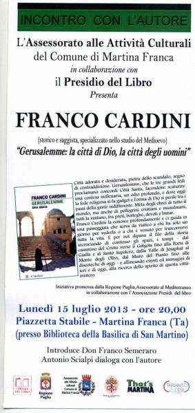 Franco Cardini presenta Gerusalemme: la città di Dio, la città degli uomini