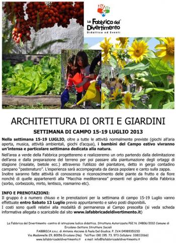 Architettura di orti e giardini al campo estivo