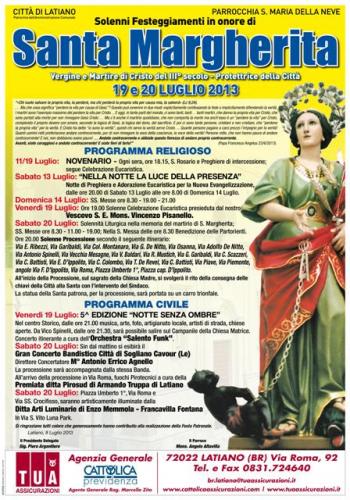 Solenni festeggiamenti in onore di Santa Margherita