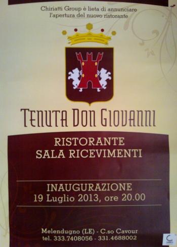 Cerimonia Inaugurale - Tenuta “Don Giovanni”